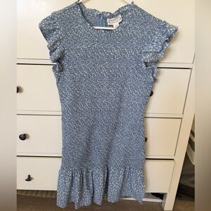 Love Riche Kids Blue Textured Dress